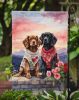 Cocker Spaniel Two Hearts Garden Flag Mailbox Flag Decorative Yard Flag Banner Outside Patio Artwork Yard Flower Beds, Garden Size, Multicolor