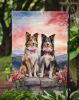 Collie Two Hearts Garden Flag Mailbox Flag Decorative Yard Flag Banner Outside Patio Artwork Yard Flower Beds, Garden Size, Multicolor