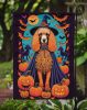 Apricot Standard Poodle Witchy Halloween Garden Flag Mailbox Flag Decorative Yard Flag Banner Outside Patio Artwork Yard Flower Beds, Garden Size