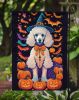 White Standard Poodle Witchy Halloween Garden Flag Mailbox Flag Decorative Yard Flag Banner Outside Patio Artwork Yard Flower Beds, Garden Size