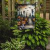 Cat Cemetery Spooky Halloween Garden Flag Mailbox Flag Decorative Yard Flag Banner Outside Patio Artwork Yard Flower Beds, Garden Size, Multicolor