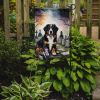 Bernese Mountain Dog Spooky Halloween Garden Flag Mailbox Flag Decorative Yard Flag Banner Outside Patio Artwork Yard Flower Beds, Garden Size