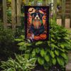 Bearded Collie Witchy Halloween Garden Flag Mailbox Flag Decorative Yard Flag Banner Outside Patio Artwork Yard Flower Beds, Garden Size, Multicolor