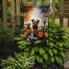 Norfolk Terrier Spooky Halloween Garden Flag Mailbox Flag Decorative Yard Flag Banner Outside Patio Artwork Yard Flower Beds, Garden Size, Multicolor