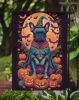 Black French Bulldog Witchy Halloween Garden Flag Mailbox Flag Decorative Yard Flag Banner Outside Patio Artwork Yard Flower Beds, Garden Size