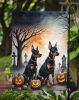 Doberman Pinscher Spooky Halloween Garden Flag Mailbox Flag Decorative Yard Flag Banner Outside Patio Artwork Yard Flower Beds, Garden Size