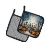 Pet Cemetery Spooky Halloween Pair of Pot Holders Kitchen Heat Resistant Pot Holders Sets Oven Hot Pads for Cooking Baking BBQ, 7 1/2 x 7 1/2