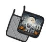 Old English Sheepdog Spooky Halloween Pair of Pot Holders Kitchen Heat Resistant Pot Holders Sets Oven Hot Pads for Cooking Baking BBQ, 7 1/2 x 7 1/2