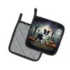 Border Collie Spooky Halloween Pair of Pot Holders Kitchen Heat Resistant Pot Holders Sets Oven Hot Pads for Cooking Baking BBQ, 7 1/2 x 7 1/2