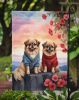 Pekingese Two Hearts Garden Flag Mailbox Flag Decorative Yard Flag Banner Outside Patio Artwork Yard Flower Beds, Garden Size, Multicolor