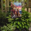 Yellow Labrador Retriever Two Hearts Garden Flag Mailbox Flag Decorative Yard Flag Banner Outside Patio Artwork Yard Flower Beds, Garden Size