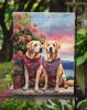 Yellow Labrador Retriever Two Hearts Garden Flag Mailbox Flag Decorative Yard Flag Banner Outside Patio Artwork Yard Flower Beds, Garden Size