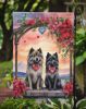 Keeshond Two Hearts Garden Flag Mailbox Flag Decorative Yard Flag Banner Outside Patio Artwork Yard Flower Beds, Garden Size, Multicolor