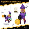 3.9 FT Halloween Inflatable Witch Riding Broom Broke Out from Window Outdoor Decorations