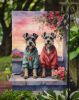 Schnauzer Two Hearts Garden Flag Mailbox Flag Decorative Yard Flag Banner Outside Patio Artwork Yard Flower Beds, Garden Size, Multicolor