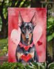 Doberman Pinscher My Valentine Garden Flag Mailbox Flag Decorative Yard Flag Banner Outside Patio Artwork Yard Flower Beds, Garden Size, Multicolor