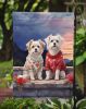 Maltese Two Hearts Garden Flag Mailbox Flag Decorative Yard Flag Banner Outside Patio Artwork Yard Flower Beds, Garden Size, Multicolor