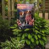 Welsh Springer Spaniel Two Hearts Garden Flag Mailbox Flag Decorative Yard Flag Banner Outside Patio Artwork Yard Flower Beds, Garden Size, Multicolor