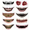 10 Pcs, Halloween Prank Makeup Temporary Tattoo, Halloween Clown Scary Mouth Tattoo Stickers, Halloween Temporary Tattoo Face Decal Prank Props