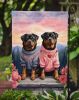 Rottweiler Two Hearts Garden Flag Mailbox Flag Decorative Yard Flag Banner Outside Patio Artwork Yard Flower Beds, Garden Size, Multicolor