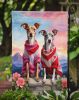 Italian Greyhound Two Hearts Garden Flag Mailbox Flag Decorative Yard Flag Banner Outside Patio Artwork Yard Flower Beds, Garden Size, Multicolor