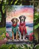 Saluki Two Hearts Garden Flag Mailbox Flag Decorative Yard Flag Banner Outside Patio Artwork Yard Flower Beds, Garden Size, Multicolor
