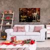 Framed Canvas Wall Art Decor Painting For New Year, Golden Happy New Year Bless Champagne Painting For New Year Gift