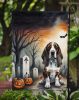 Basset Hound Spooky Halloween Garden Flag Mailbox Flag Decorative Yard Flag Banner Outside Patio Artwork Yard Flower Beds, Garden Size, Multicolor
