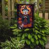 American Eskimo Witchy Halloween Garden Flag Mailbox Flag Decorative Yard Flag Banner Outside Patio Artwork Yard Flower Beds, Garden Size, Multicolor