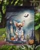 Chihuahua Spooky Halloween Garden Flag Mailbox Flag Decorative Yard Flag Banner Outside Patio Artwork Yard Flower Beds, Garden Size, Multicolor