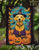 Yellow Labrador Retriever Witchy Halloween Garden Flag Mailbox Flag Decorative Yard Flag Banner Outside Patio Artwork Yard Flower Beds, Garden Size