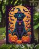 Black Labrador Retriever Witchy Halloween Garden Flag Mailbox Flag Decorative Yard Flag Banner Outside Patio Artwork Yard Flower Beds, Garden Size