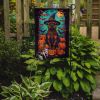 Border Terrier Witchy Halloween Garden Flag Mailbox Flag Decorative Yard Flag Banner Outside Patio Artwork Yard Flower Beds, Garden Size, Multicolor