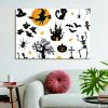 Drop-Shipping Framed Canvas Wall Art Decor Painting For Halloween, Halloween Scene Painting For Halloween Gift, Decoration For Halloween Living Room