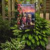 Bearded Collie Two Hearts Garden Flag Mailbox Flag Decorative Yard Flag Banner Outside Patio Artwork Yard Flower Beds, Garden Size, Multicolor
