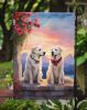 Great Pyrenees Two Hearts Garden Flag Mailbox Flag Decorative Yard Flag Banner Outside Patio Artwork Yard Flower Beds, Garden Size, Multicolor