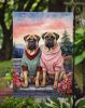 Bullmastiff Two Hearts Garden Flag Mailbox Flag Decorative Yard Flag Banner Outside Patio Artwork Yard Flower Beds, Garden Size, Multicolor