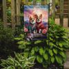 Corgi Two Hearts Garden Flag Mailbox Flag Decorative Yard Flag Banner Outside Patio Artwork Yard Flower Beds, Garden Size, Multicolor