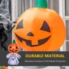 6ft Halloween Inflatables Outdoor Decorations, Smiling Skeleton Ghost with Pumpkin Head, Blow Up LED Yard Decor for Garden, Lawn, Party, Holiday