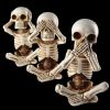 3pcs Skeletons Statue, Halloween Figurines Home Decorative Decor,Fantastic Ornaments Skull , Home Office Room Decor Birthday Halloween