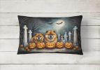 Spooky Halloween Throw Pillow Throw Pillow for Indoor Couch Bed Outdoor Patio Washable, Chow Chow 2034,12Hx16W