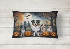 Spooky Halloween Throw Pillow Throw Pillow for Indoor Couch Bed Outdoor Patio Washable, Australian Shepherd 2009,12Hx16W