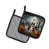 Sheltie Spooky Halloween Pair of Pot Holders Kitchen Heat Resistant Pot Holders Sets Oven Hot Pads for Cooking Baking BBQ, 7 1/2 x 7 1/2