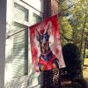 Doberman Pinscher My Valentine House Flag Large Porch Sleeve Pole Decorative Outside Yard Banner Artwork Wall Hanging, Polyester, House Size