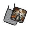 La Catrina Skeleton Spooky Halloween Pair of Pot Holders Kitchen Heat Resistant Pot Holders Sets Oven Hot Pads for Cooking Baking BBQ, 7 1/2 x 7 1/2
