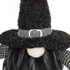 6x4x20" Fabric Black Gnome with 'Boo' Banner, for Halloween Decor