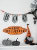 6.3x6.3x5"H Fabric Pumpkin Black/White Diamond Pattern, for Holiday Halloween Decor