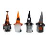 Set of 4, 12"H Halloween Gnome Decor, Black/Orange/Gray