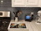NEW Airedale Terrier Spooky Halloween Glass Cutting Board Decorative Tempered Glass Kitchen Cutting and Serving Board Large Size Chopping Board