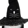 4.3x4x26.8" Fabric Sitting Black Gnome With Broomstick&Long Legs, for Halloween Decor